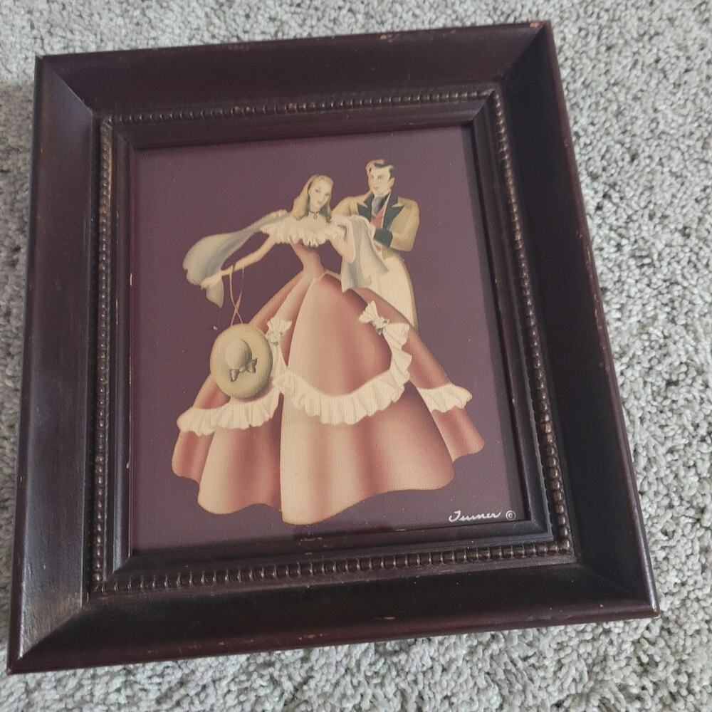 Framed Vintage Turner Wall Art Victorian Couple Framed Print Romantic Cottage